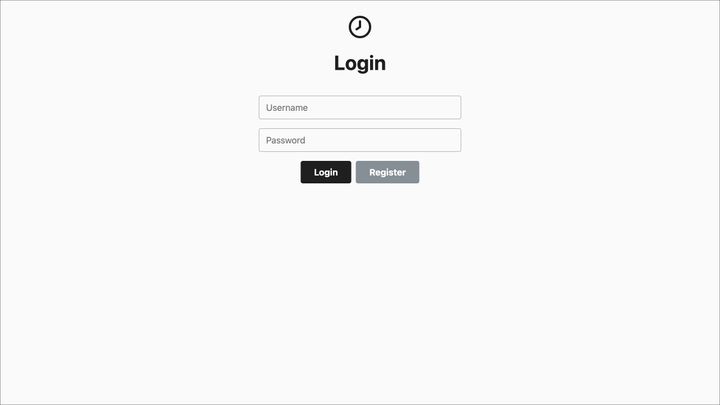 Screenshot of Timo's login screen