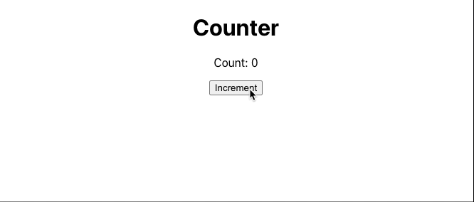 Recording of browser running the example Counter app code